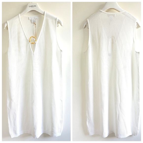 New House of Harlow 1960 Knit Ring Detail White Swim Beach Pool Cover-Up NWT - Picture 1 of 8